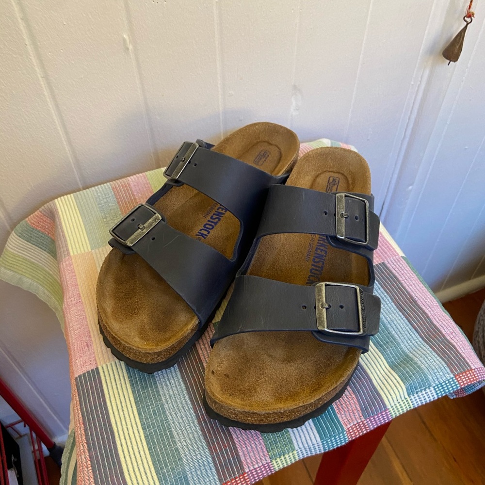 Blue Oiled Leather Birkenstock Arizona